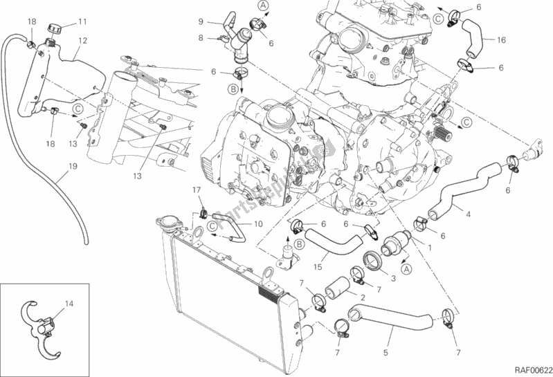 Toutes les pièces pour le Circuit De Refroidissement du Ducati Multistrada 1260 Touring 2019